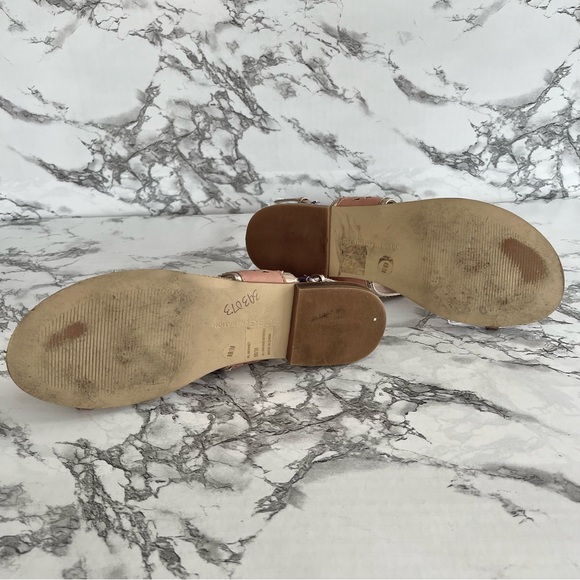 BCBGeneration Bennett Sandals Flat Toe Post Tan Rose Gold Slingback 8 - Picture 11 of 13